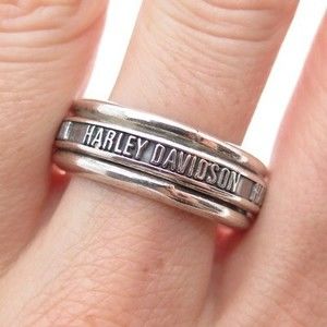 HARLEY-DAVIDSON 925 Sterling Silver Vintage Mexico Rotating Band Ring Size 11